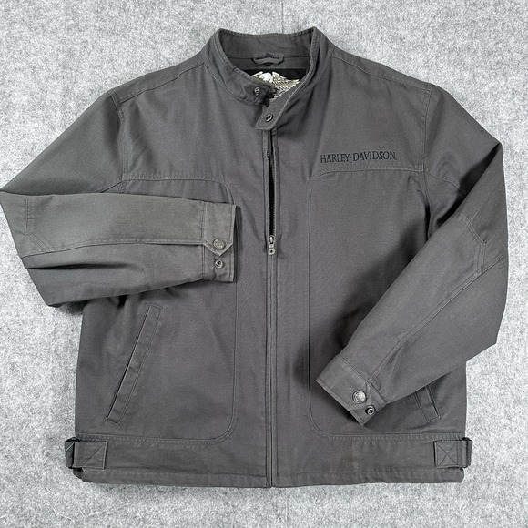 Harley-Davidson Other - Vintage Harley Davidson Detroit Jacket Embroidered Mechanic Canvas Bomber